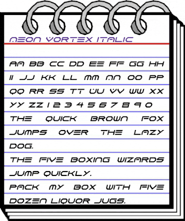 Neon Vortex Italic animated font preview Neon Vortex Italic animated font preview