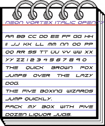 Neon Vortex Italic animated font preview Neon Vortex Italic animated font preview