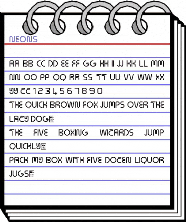 Neons Regular animated font preview