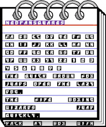 NeoPanSquares Regular animated font preview