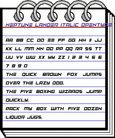 Neptune Lander Italic animated font preview