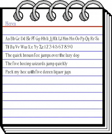 Nerea Regular animated font preview