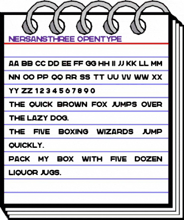Nersans Three Regular animated font preview