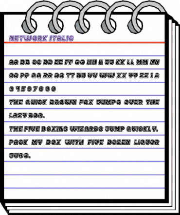 Network Italic animated font preview