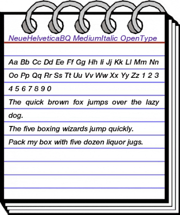 Neue Helvetica BQ Regular animated font preview