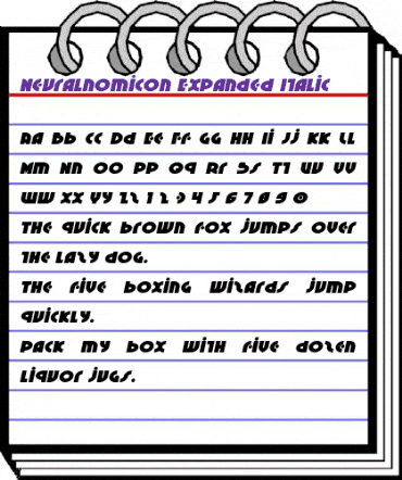 Neuralnomicon Expanded Italic Expanded Italic animated font preview