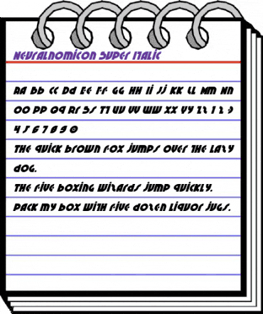 Neuralnomicon Super-Italic Italic animated font preview