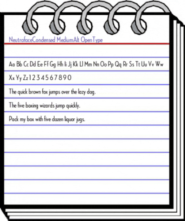 Neutraface Condensed Medium Alt animated font preview