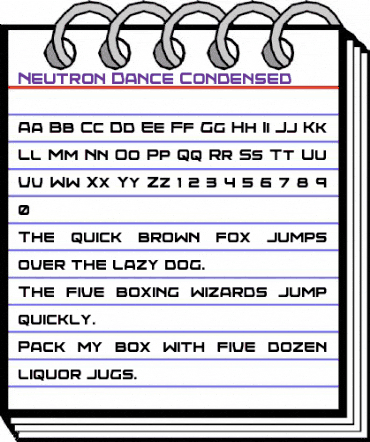 Neutron Dance Condensed Regular animated font preview