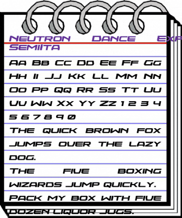 Neutron Dance Expanded SemiIta Regular animated font preview Neutron Dance Expanded SemiIta Regular animated font preview