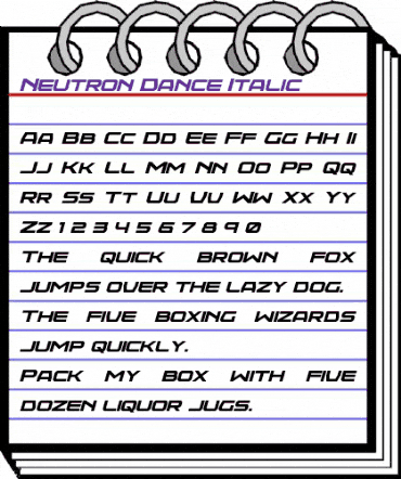 Neutron Dance Italic Regular animated font preview Neutron Dance Italic Regular animated font preview