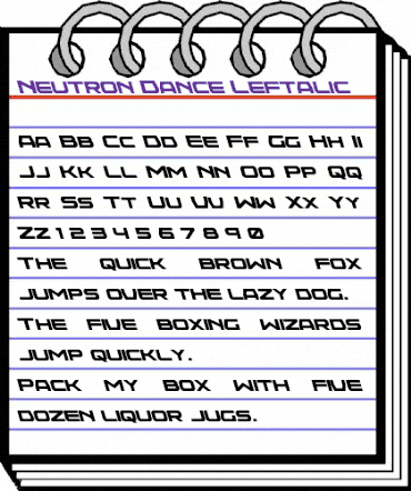 Neutron Dance Leftalic Regular animated font preview