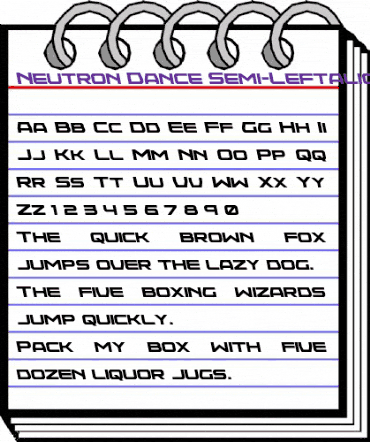 Neutron Dance Semi-Leftalic Regular animated font preview