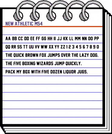 New Athletic M54 Regular animated font preview New Athletic M54 Regular animated font preview