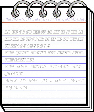 New Machines Outline DEMO Regular animated font preview