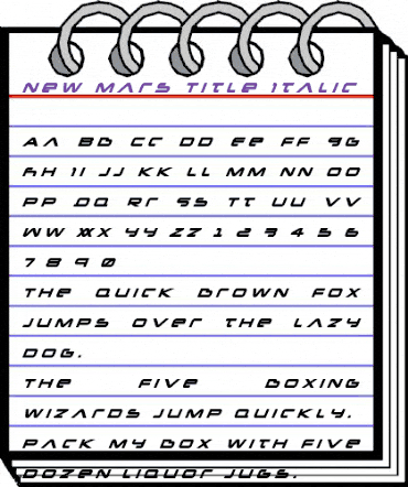 New Mars Title Italic Italic animated font preview