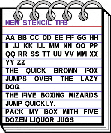 New Stencil tfb Regular animated font preview