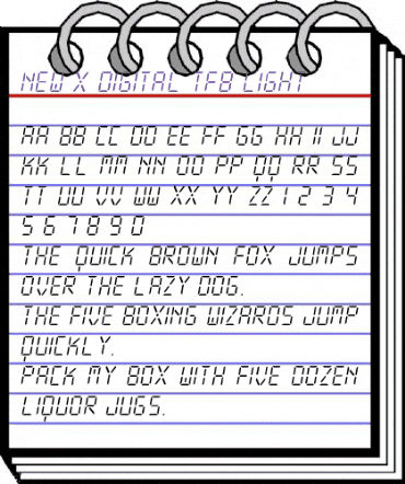 New X Digital tfb Light Regular animated font preview