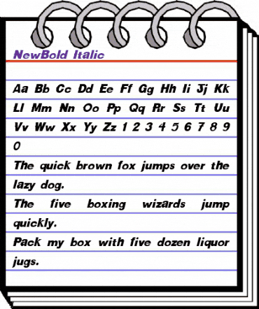 NewBold Italic Italic animated font preview