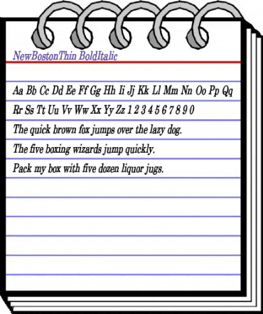 NewBostonThin BoldItalic animated font preview