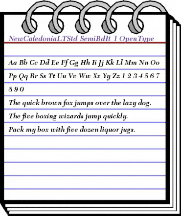 New Caledonia LT Std Semibold Italic animated font preview New Caledonia LT Std Semibold Italic animated font preview