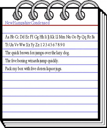 NewHampshireCondensed Regular animated font preview