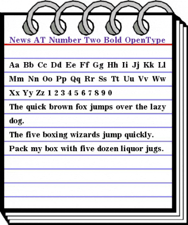 News AT Number Two Bold animated font preview