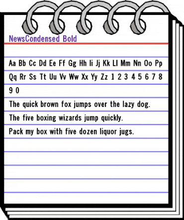 NewsCondensed Bold animated font preview