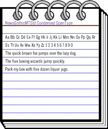 News Gothic MT Std Condensed animated font preview