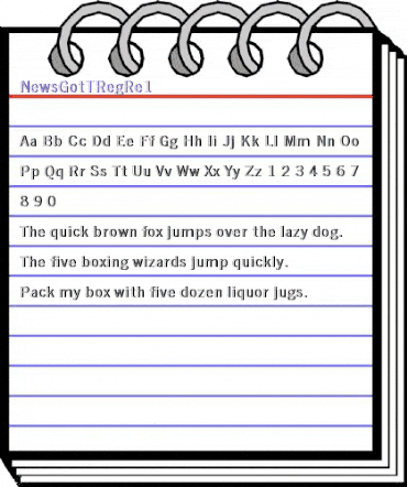 NewsGotTRegRe1 Regular animated font preview