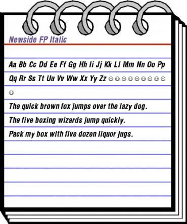Newside FP Italic animated font preview