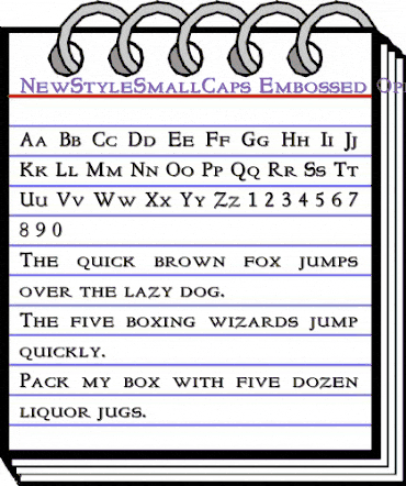 NewStyleSmallCaps Embossed Regular animated font preview NewStyleSmallCaps Embossed Regular animated font preview