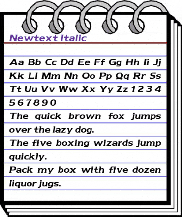 Newtext Italic animated font preview