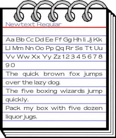 Newtext Regular animated font preview