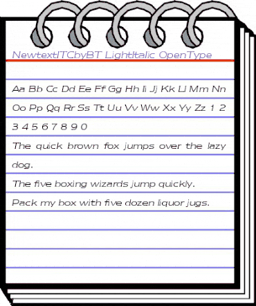 ITC Newtext Light Italic animated font preview