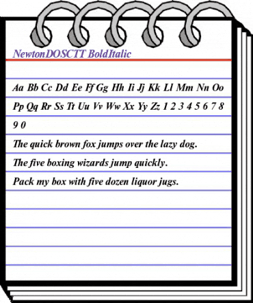 NewtonDOSCTT BoldItalic animated font preview