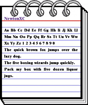 NewtonXC Regular animated font preview