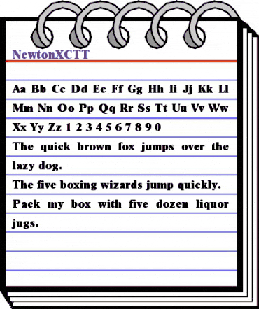 NewtonXCTT Regular animated font preview