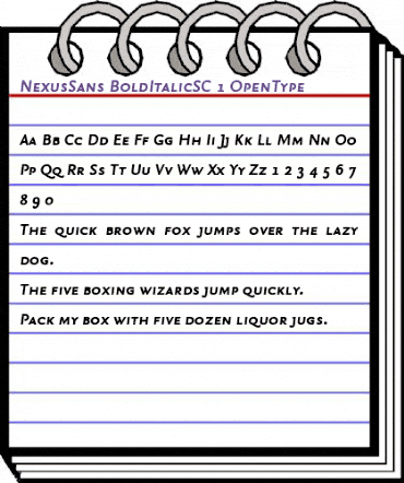 NexusSans-BoldItalicSC Regular animated font preview