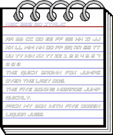 NGC 292 3D Italic Regular animated font preview