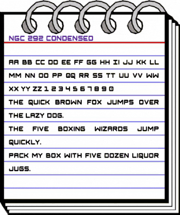 NGC 292 Condensed Regular animated font preview