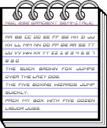 NGC 292 Gradient Semi-Italic Regular animated font preview