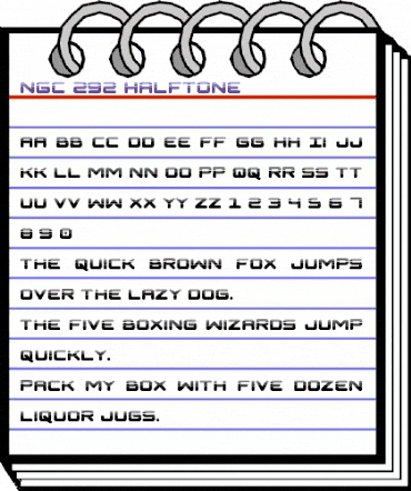 NGC 292 Halftone Regular animated font preview