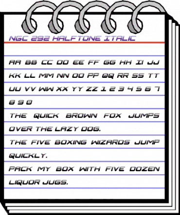 NGC 292 Halftone Italic Regular animated font preview