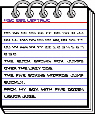 NGC 292 Leftalic Regular animated font preview
