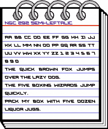 NGC 292 Semi-Leftalic Regular animated font preview