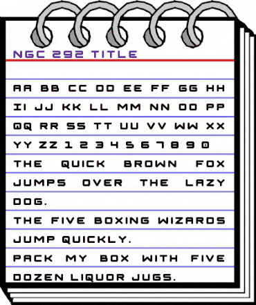 NGC 292 Title Regular animated font preview