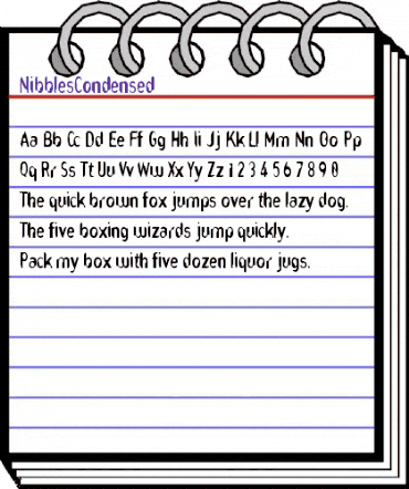 NibblesCondensed Regular animated font preview