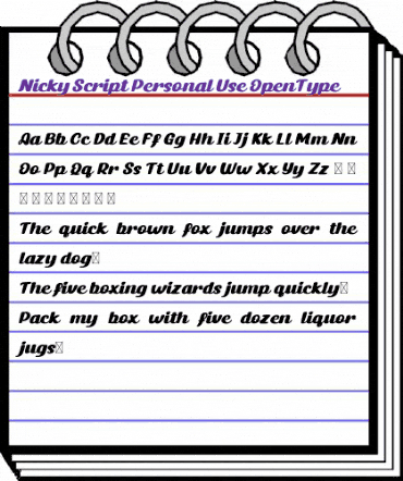 Nicky Script Personal Use animated font preview