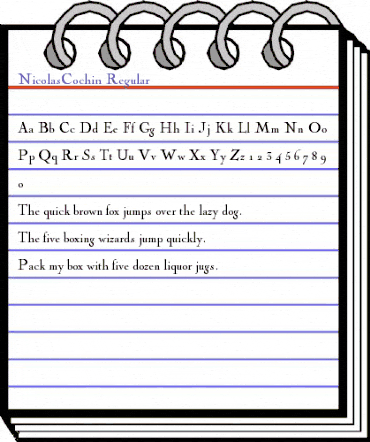 NicolasCochin Regular animated font preview